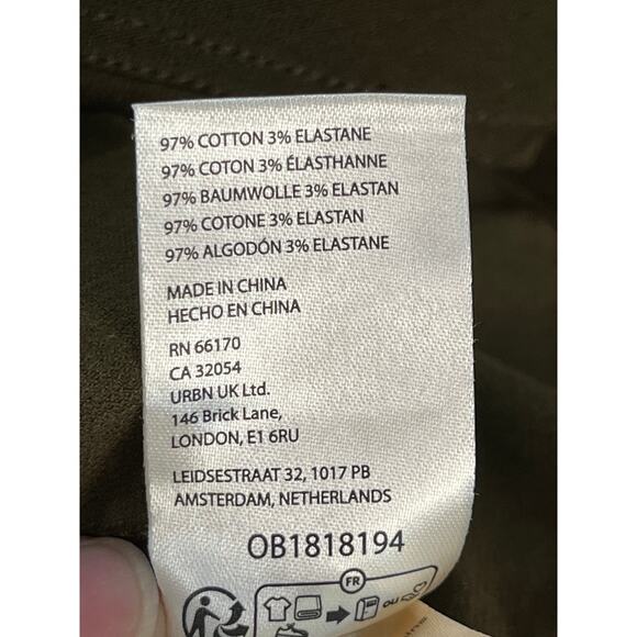 Pilcro Brown Corduroy Flare Cropped Pants Women’s Size S Stretch Cotton Velvet - Picture 7 of 9